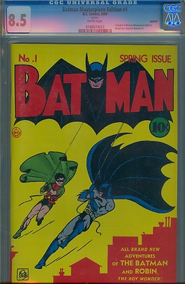BATMAN #1 CGC Scarce – Exact reprint of 1940 first edition / White Pages