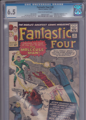 Fantastic Four #20 CGC 6.5 Fine+ Unrestored Marvel 1st Molecule Man the Watcher
