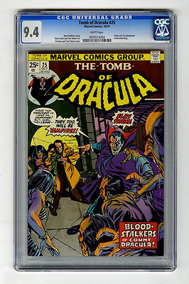 Tomb of Dracula #25 CGC 9.4 WHITE Gil Kane Marvel Bronze Age Comic Horror