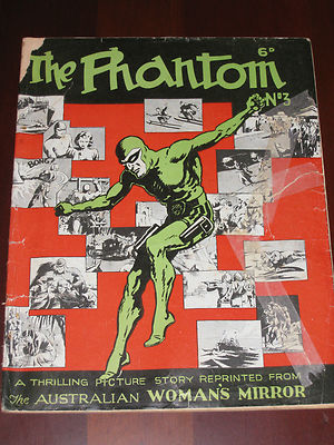 Phantom #3 Womans Mirror Annual Comic – 1939 6D cover price – Australian