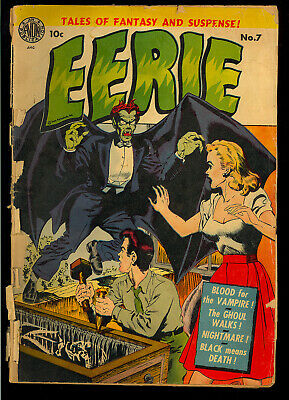 Eerie #7 Pre-Code Golden Age Vampire Cover Avon Horror Comic 1952 FR