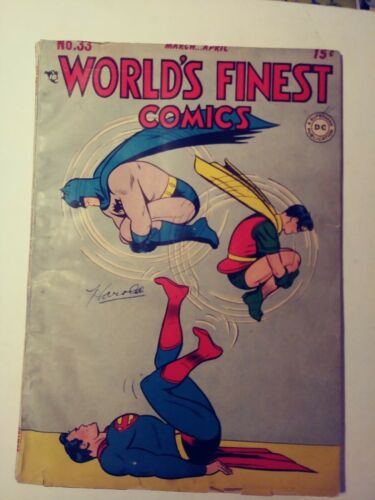 Worlds Finest 33 Golden Age DC 1948 Batman Superman VG