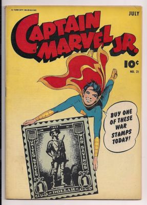 CAPTAIN MARVEL JR. 21! HIGH GRADE! BUY WAR STAMP COVER!