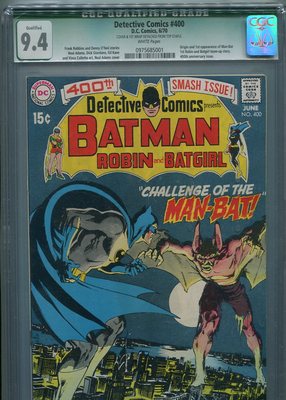Detective Comics #400 1st Man Bat & Bronze Age Key! (1970) CGC 9.4 White Pages