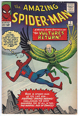 AMAZING SPIDER-MAN #7 5.0 VG/FN TAN/CREAM PAGES VULTURE APPEARANCE