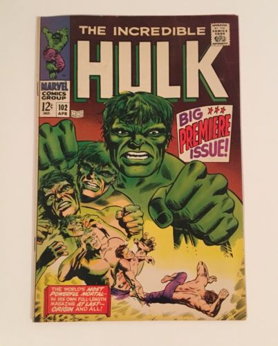 The Incredible Hulk #102 1968 Marvel Comics Premier Issue