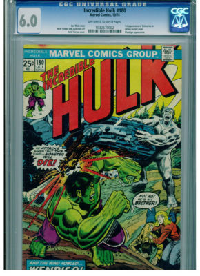 Incredible Hulk 180 CGC 6.0 1st Appearance of Wolverine in Cameo