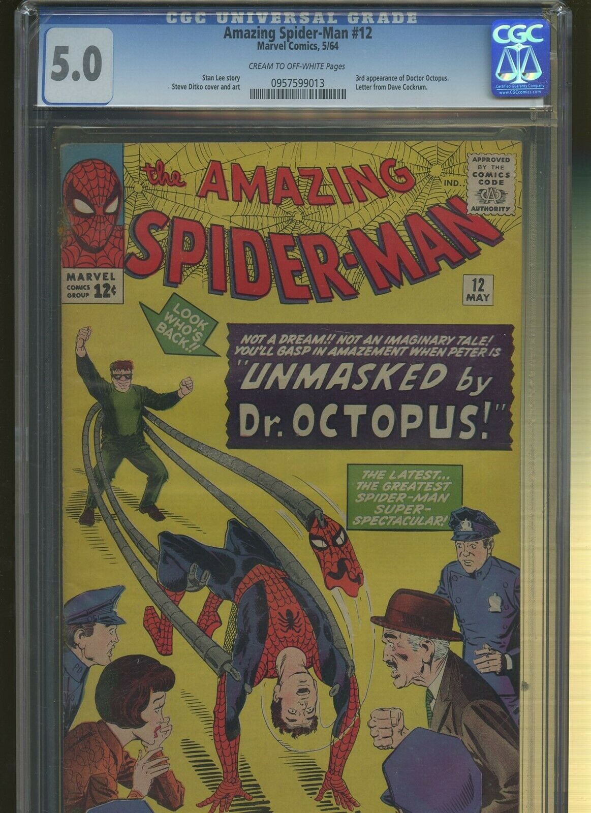 Amazing Spider-Man 12 CGC 5.0 | Marvel | 3rd Doctor Octopus. Dave Cockrum Letter