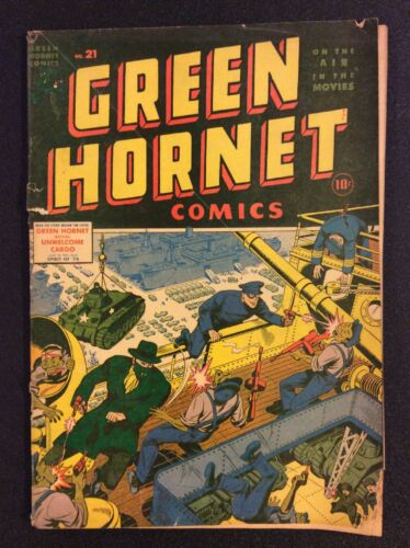 GREEN HORNET #21 GOLDEN AGE 1944 Comic Book 10 Cent KATO WWII Japan Propaganda