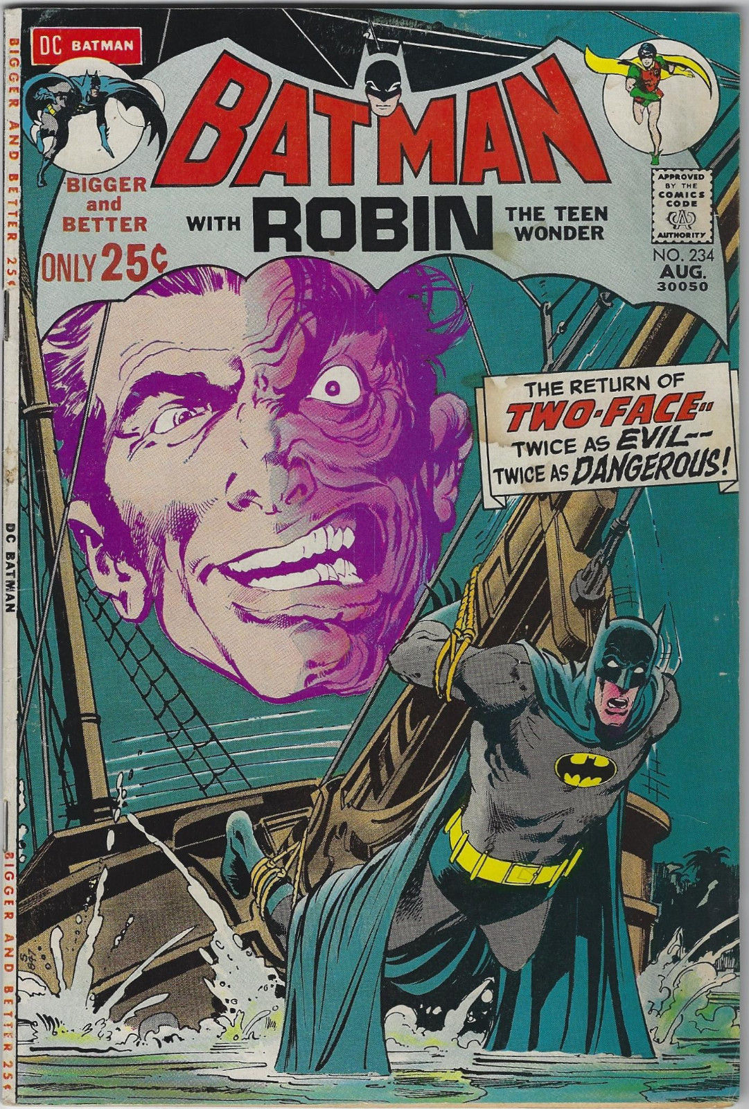 Batman #234 (1971, DC) 1st App SA Two-Face, Denny O’Neil, Neal Adams, VG/VG+