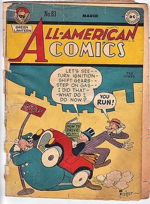 DC ALL AMERICAN Comics GREEN LANTERN Golden #83 Fair / good 1947 superman