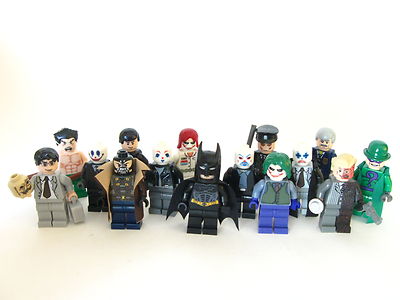 Lego Custom Dark Knigt Batman Joker Two Face Riddler Bane Ras Scarecrow Bruce