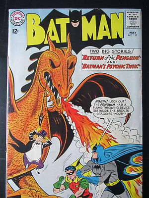 BATMAN COMIC # 155 FROM 1963 FIRST SLIVER AGE PENGUIN FN/FN+