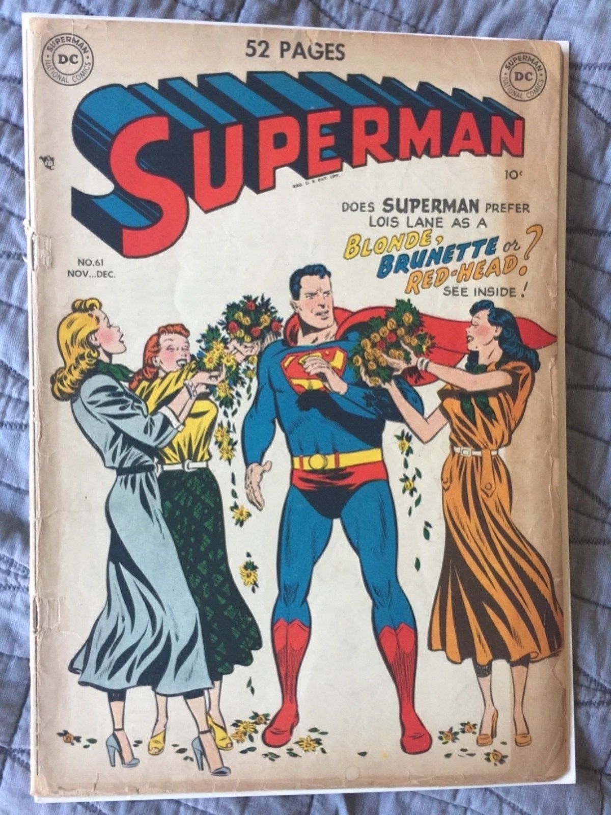 RARE 1949 GOLDEN AGE SUPERMAN #61 KEY ORIGIN RETOLD CLASSIC COVER COMPLETE