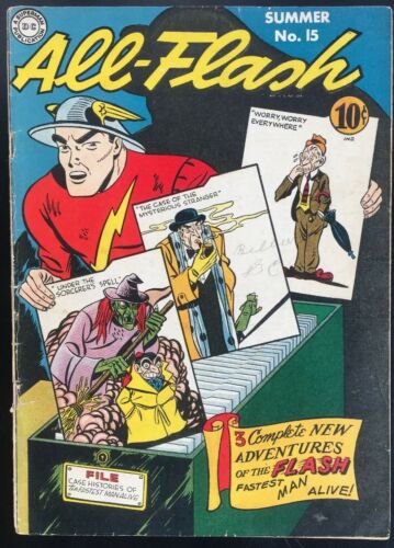 ALL-FLASH Comics #15 golden age DC 1944 Sherlock Holmes