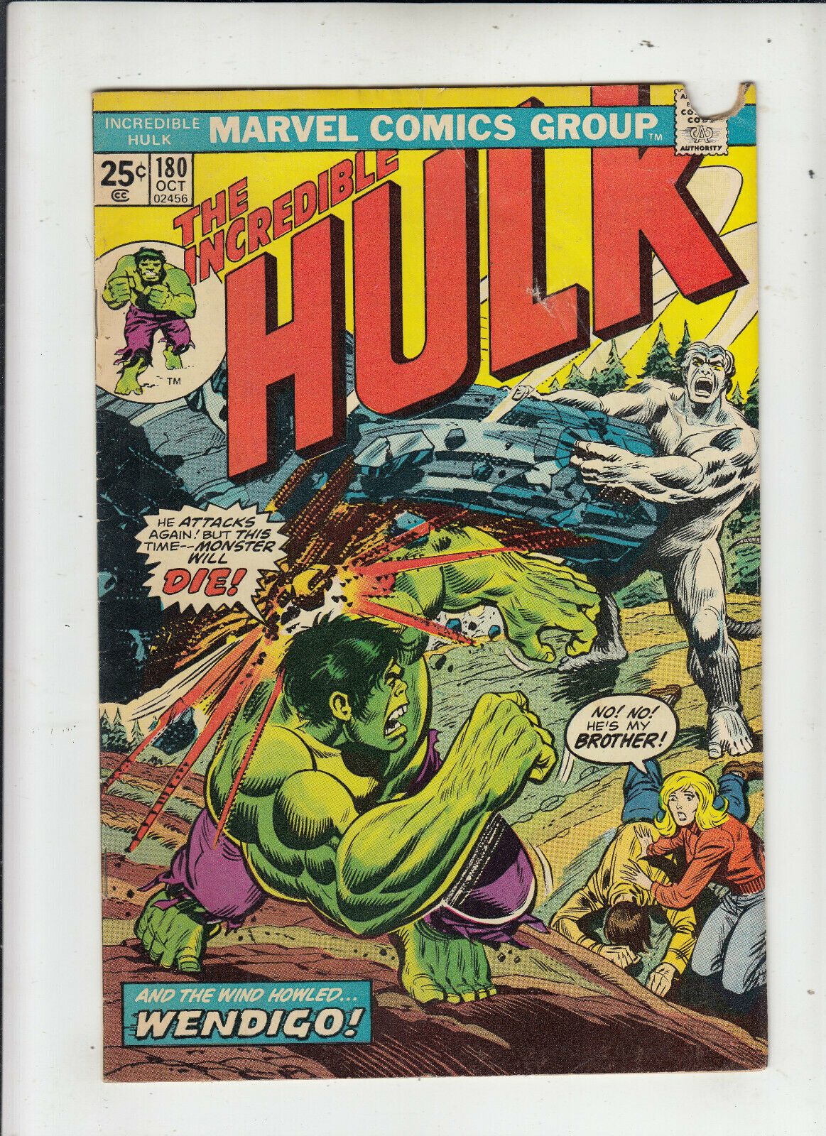 The Incredible Hulk #180 (Marvel 1974) 1st Wolverine Cameo! Incomplete!