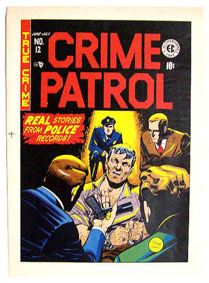 JOHNNY CRAIG EC CRIME PATROL #12 ORIGINAL COLOR COVER PROOF! 1950!