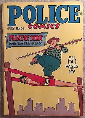 Police Comics #56 (Jul 1946, Quality Comics) Early Plastic Man Golden Age!