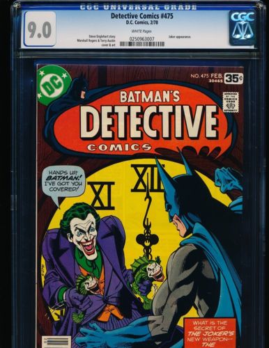 Detective Comics # 475 – Marshall Rogers Jokerfish story CGC 9.0 WHITE Pgs.