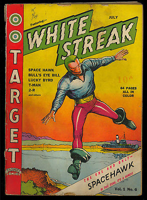 Target Comics #6 Scarce Early Golden Age White Streak Origin Wolverton 1940 GD-