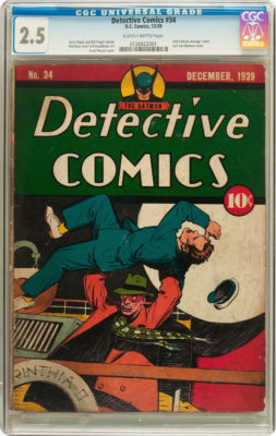 Detective Comics 34 CGC 2.5 DC 1939 8th app of Batman