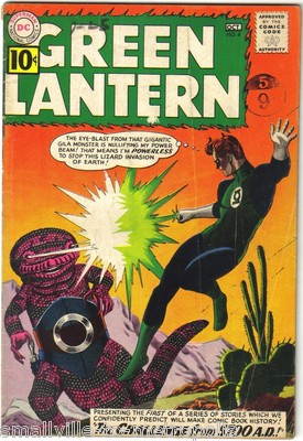 GREEN LANTERN #8 (DC) Key book-length 1st 5700 AD story! Grey-tone cvr 1961!