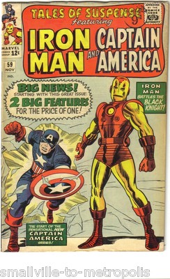 TALES OF SUSPENSE #59 (Marvel) KEY book/Classic cvr ..CAP/IRON MAN begin!! 1964