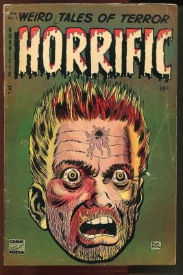 HORRIFIC #3 Don Heck cover 1953 good BULLET in HEAD cvr