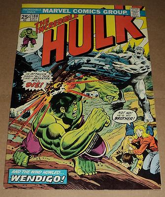 Incredible Hulk 180 (1st App. WOLVERINE!) NICE! 1974 Marvel Comics (id# 7164)