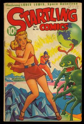 Startling Comics #48 Nice Alex Schomburg Airbrushed Cover Sci-Fi 1947 VG+