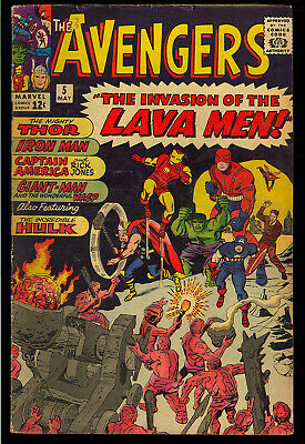Avengers #5 Nice Silver Age Original Owner Iron Man Marvel Comic 1964 VG+