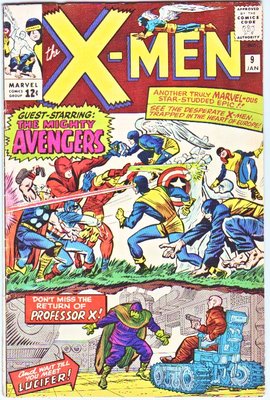 X-men #9 Marvel Comics 1965 gues starring the Avengers!Superb copy