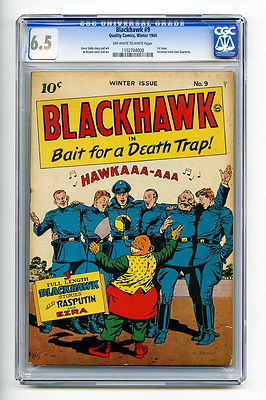 Blackhawk #9 CGC 6.5 OW/W 1st Issue Quality Golden Age Comic