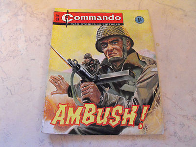 COMMANDO NO 63!,no date1961/62 issue,50 YRS OLD COMIC,top early commando issue.