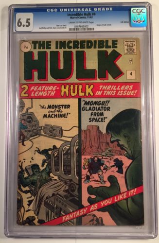 Incredible Hulk #4 CGC 6.5 C/OW Pages U.K Edition Pence Copy