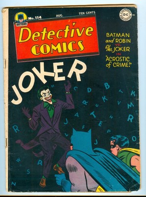 DETECTIVE COMICS No. 114- JOKER Cover BATMAN AIRWAVE BOY COMMANDOS GOOD/VG